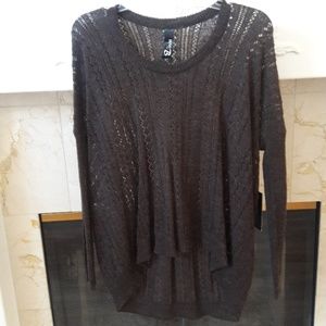 Mak B Brown Oversize Hi Low Sweater